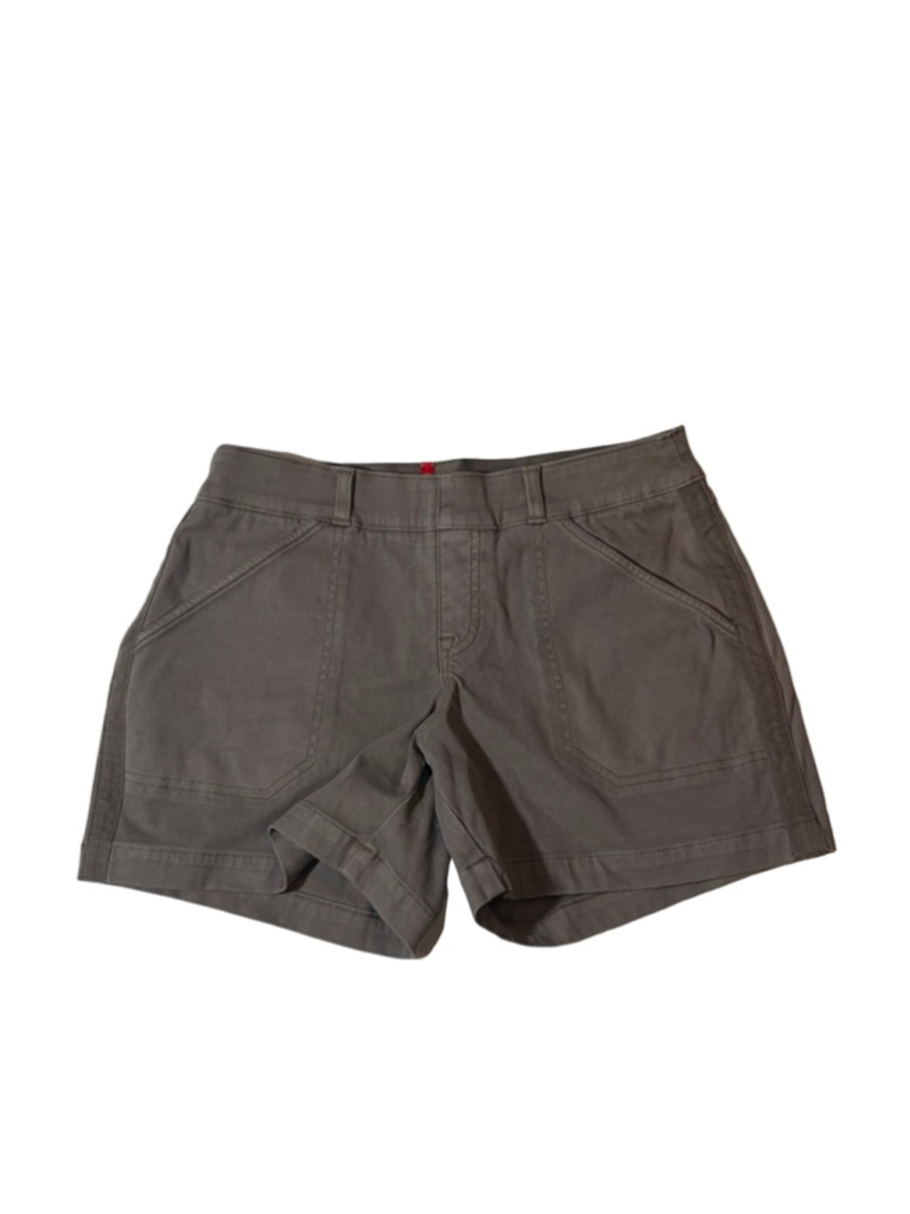 Spanx Twill Utility Shorts Shaping Stretch Casual Summer Neutral Minimalist